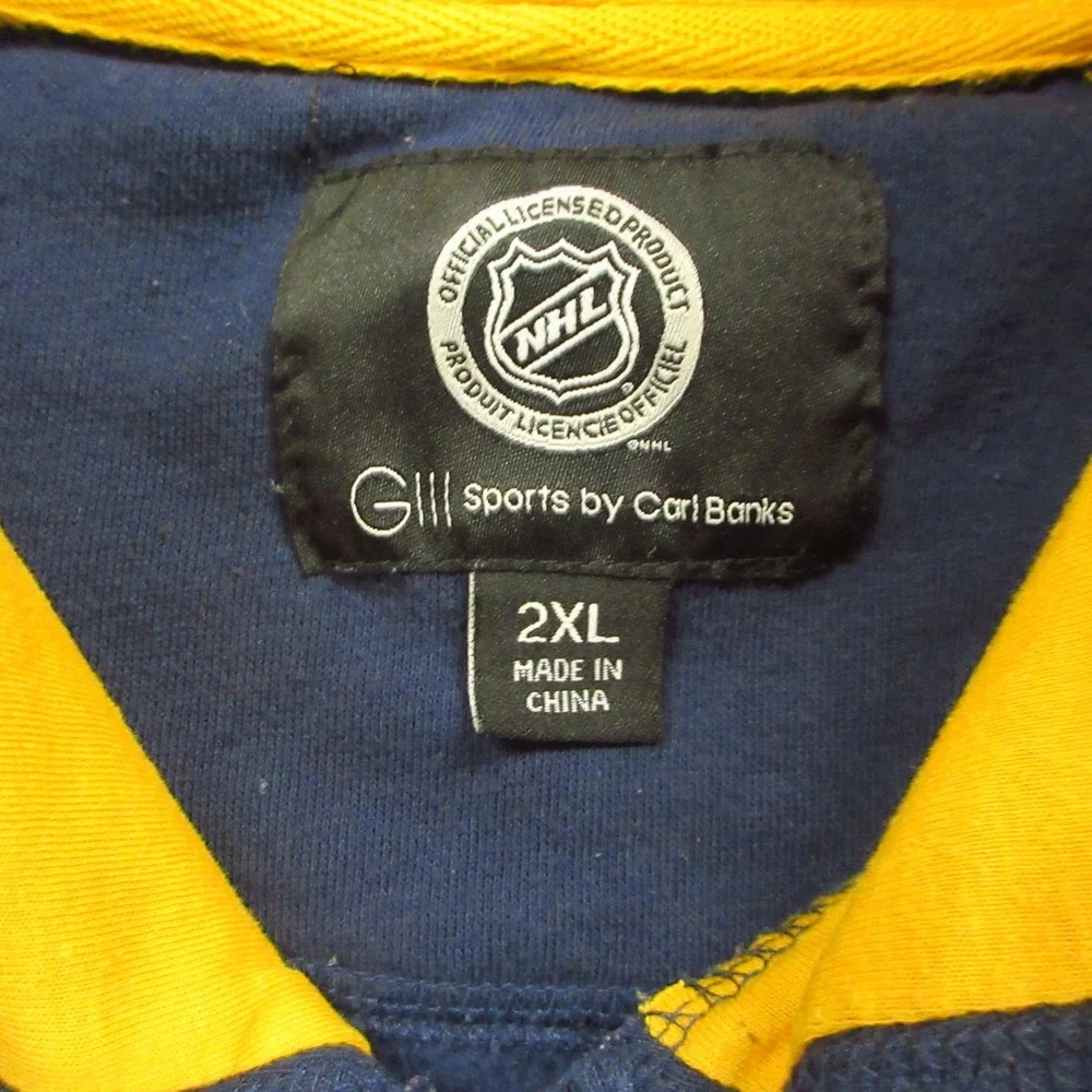 G-III Buffalo Sabres Hoodie Mens 2XL Blue Gold NHL Hockey Pullover Sweatshirt - Picture 4 of 7